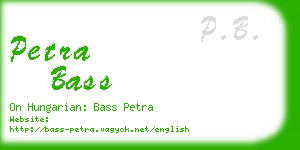 petra bass business card